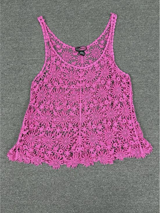 Tops - Vintage Y2K So What Women's L Pink Crochet Boho  Flowy Fairy Hippie Coquette